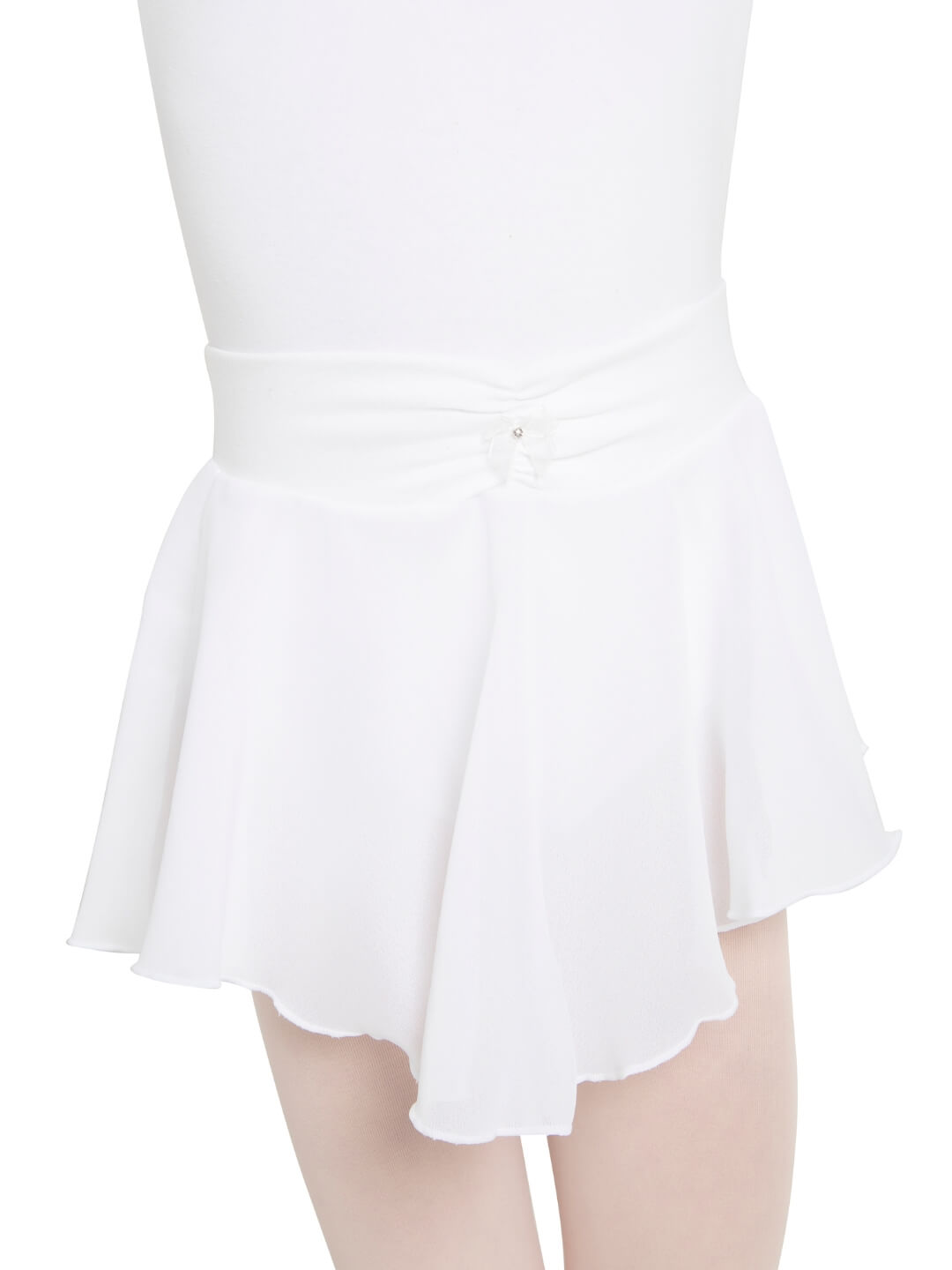 Capezio Pull On Skirt Georgette Girls White N9635C