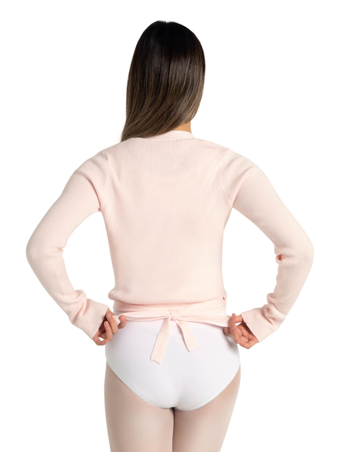 Capezio Ribbed Sweater Knit Wrap Sweater Pink 11381W