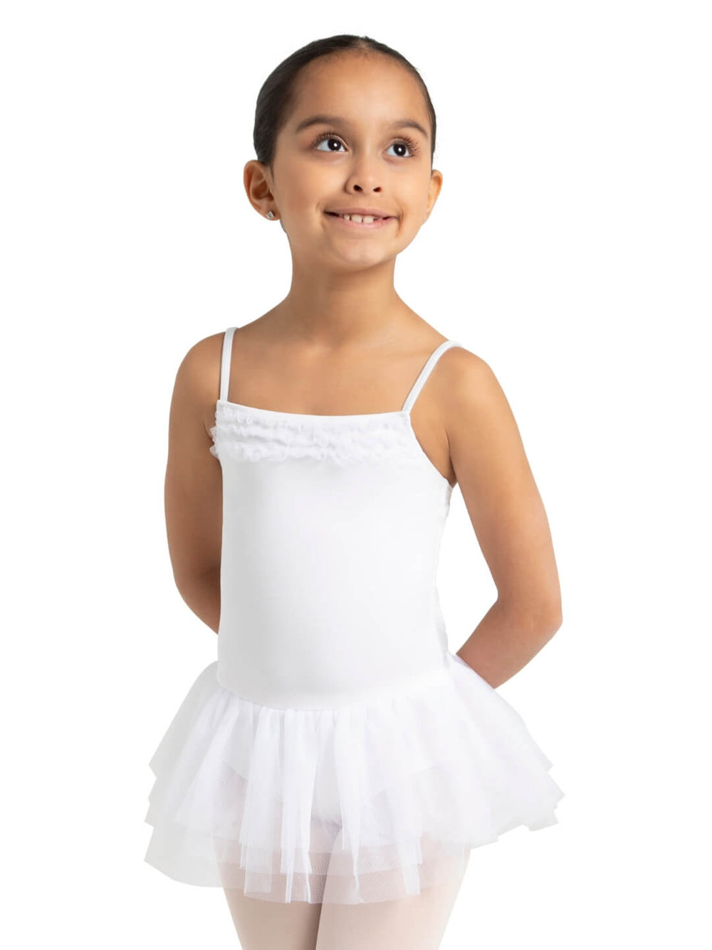 Capezio Ruffle Yoke Tutu Dress Girls White 11307C