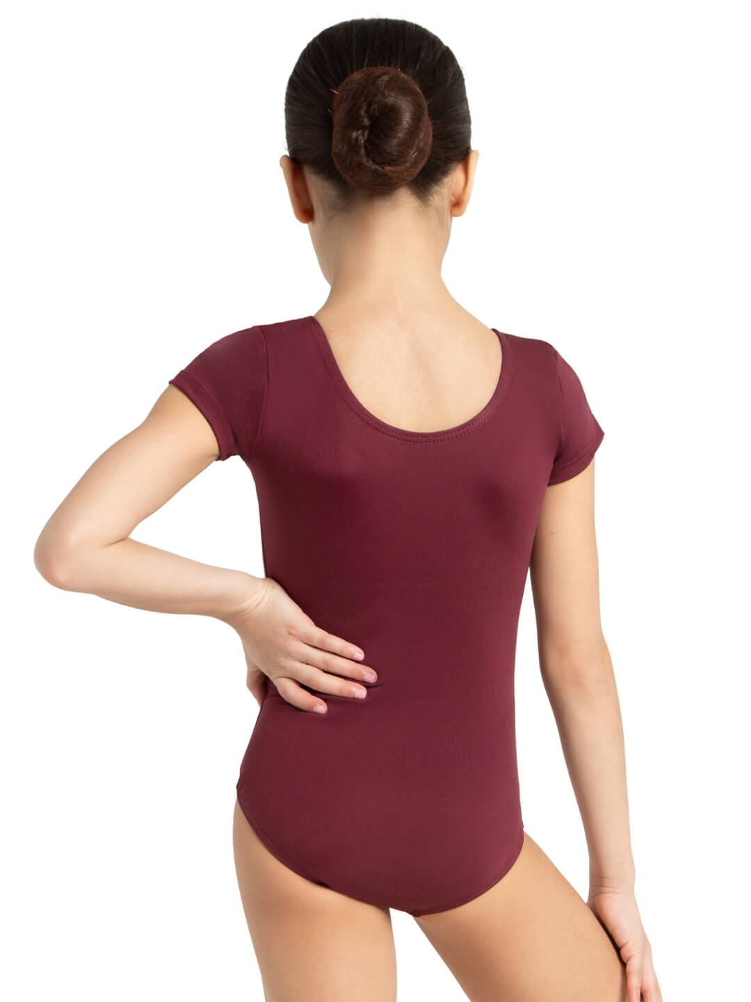 Capezio Short Sleeve Leotard Girls Maroon TB132C