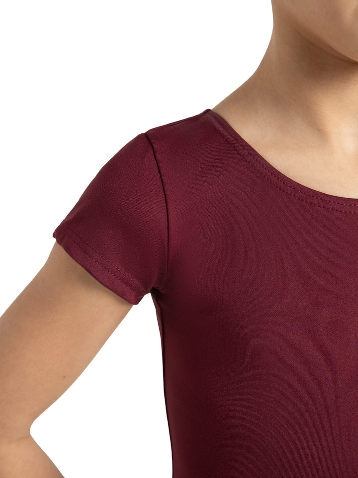 Capezio Short Sleeve Leotard Girls Maroon TB132C