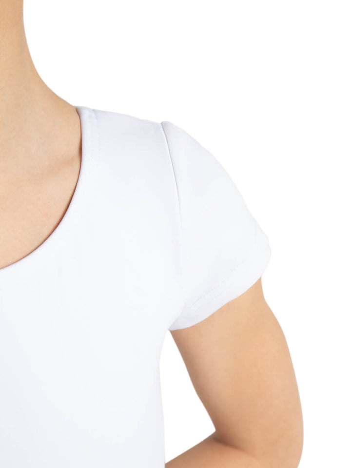 Capezio Short Sleeve Leotard Girls White TB132C