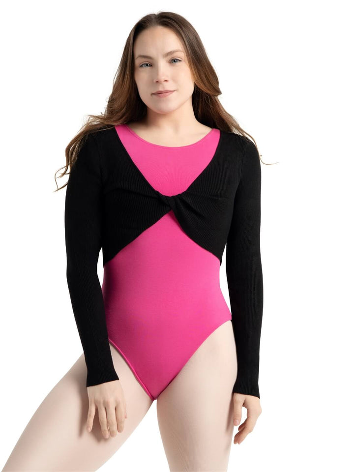 Capezio Shrug with Faux Knot Black CK10975W