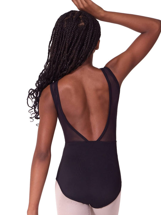 Capezio Soft Elegance Asymmetrical Tank Boat Neck Leotard - Child BACK