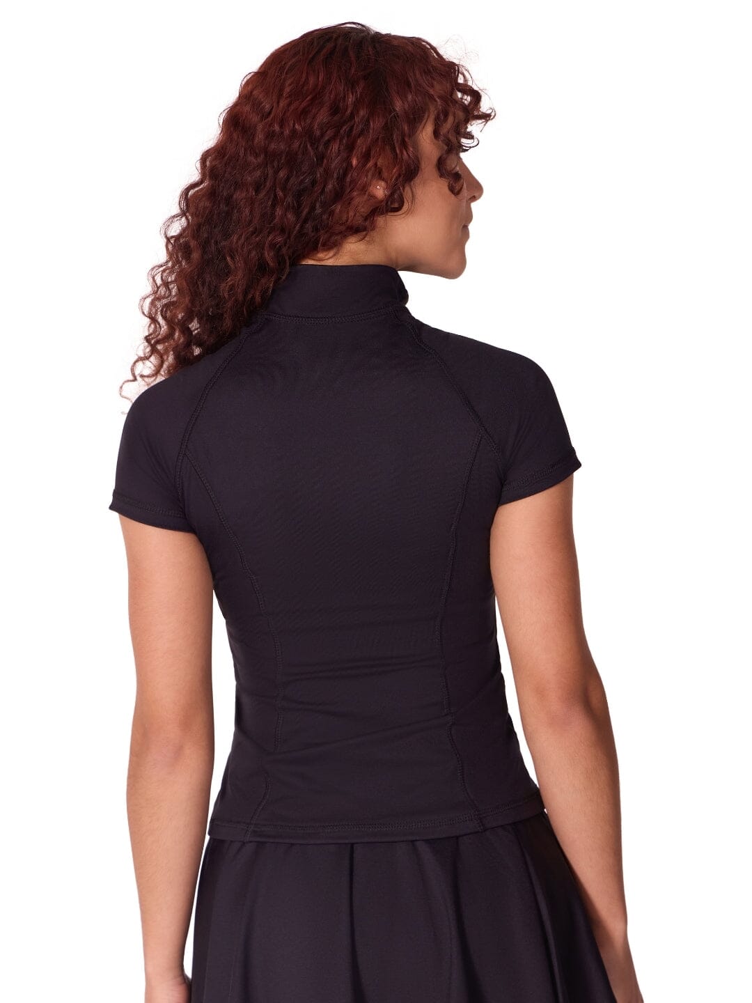 Capezio Studio Collection Short Sleeve Zip Top - Adult back