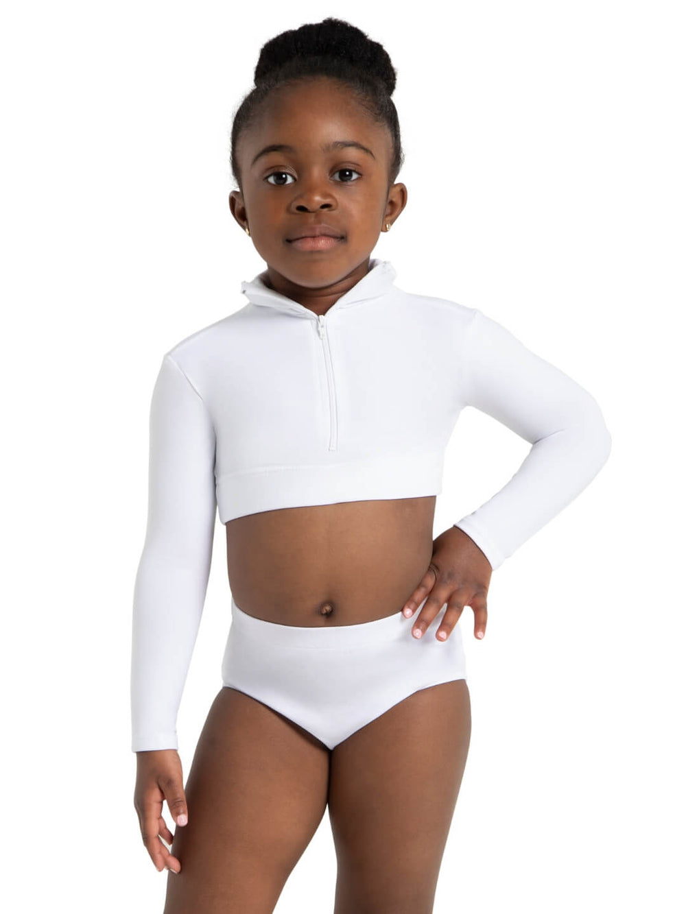 Capezio Turtleneck Long Sleeve Top Girls White TB107C