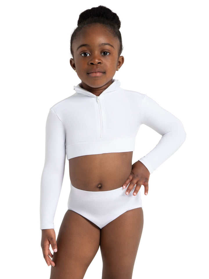 Capezio Turtleneck Long Sleeve Top Girls White TB107C