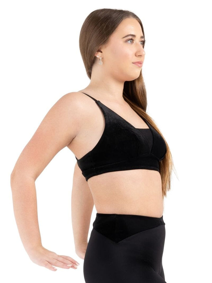 Capezio Velvet Forest Viridian Camisole Bra Top black side