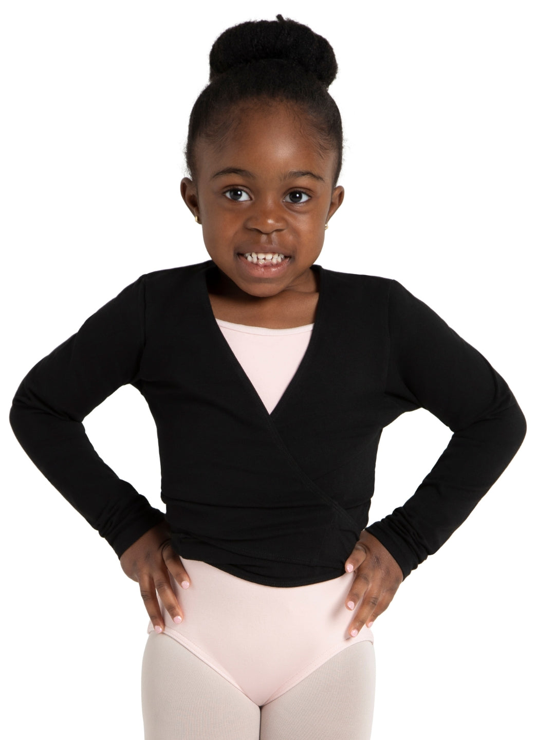 Capezio Wrap Top Girls Black CC850C