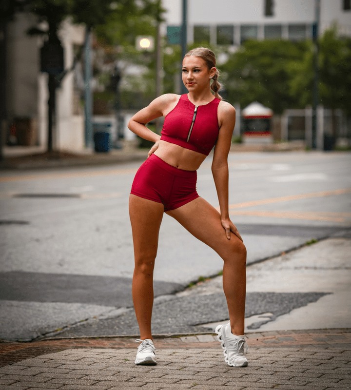 Oh La La Dancewear (OLL326-RPL) The Bravery Top (Red Plum)-Closeout