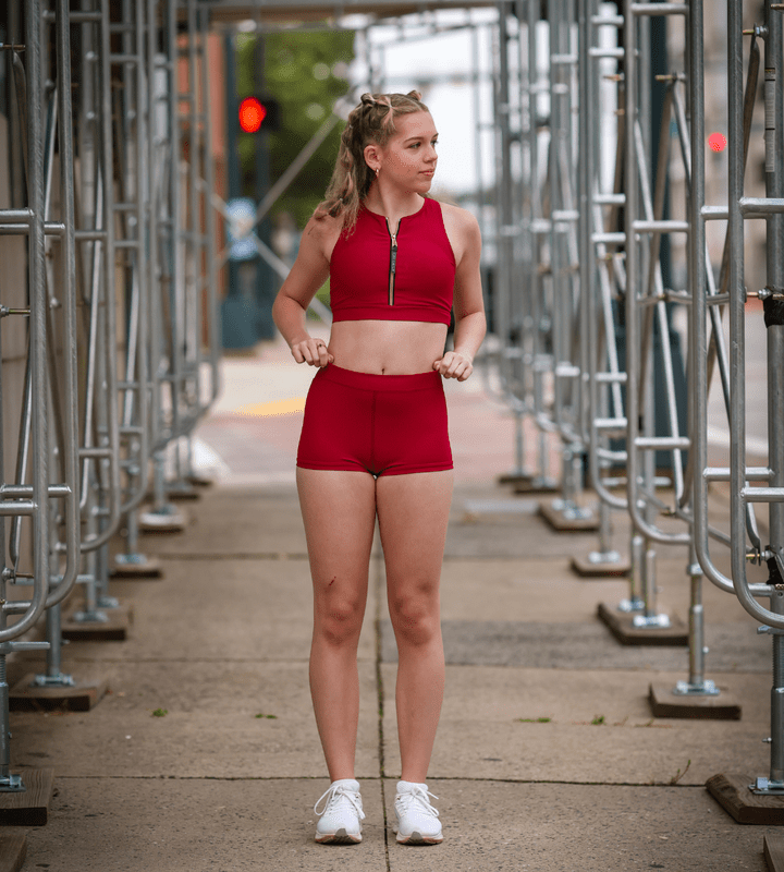 Oh La La Dancewear (OLL327-RPL) The Bravery Short (Red Plum)-Closeout