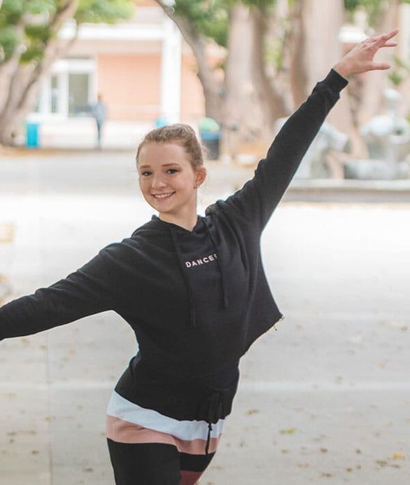 Dancer Embroidered Crop Hoodie