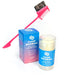 Coyet SlickBack hair wax styling stick with pink comb and blue box on a white background
