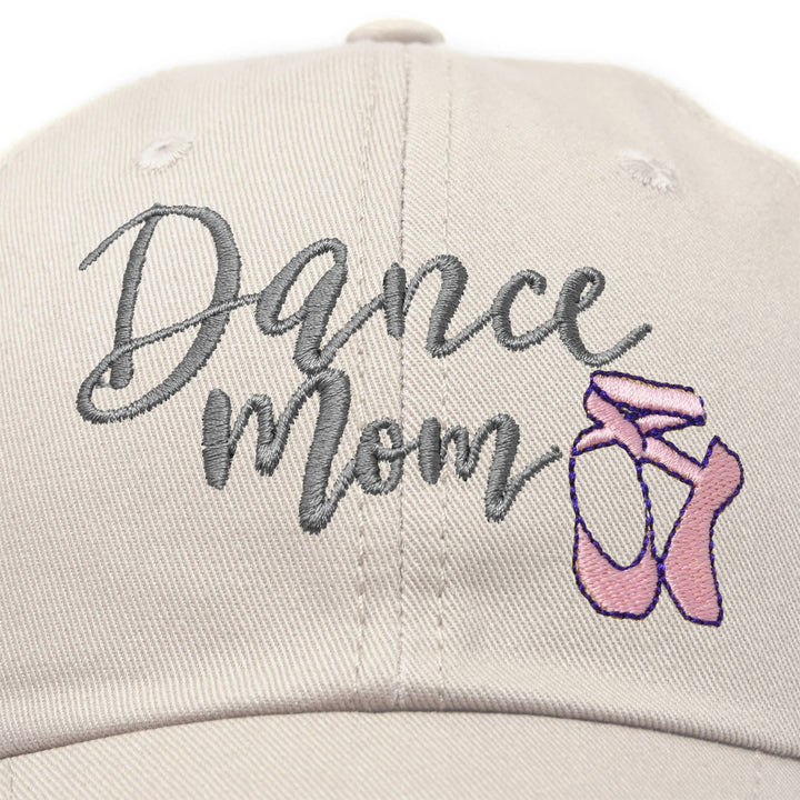 Dance Mom Hat Support Daughter Embroidered Cotton Cap: Beige 2