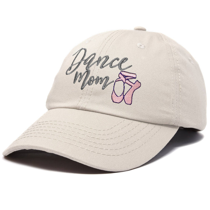 Dance Mom Hat Support Daughter Embroidered Cotton Cap: Beige side