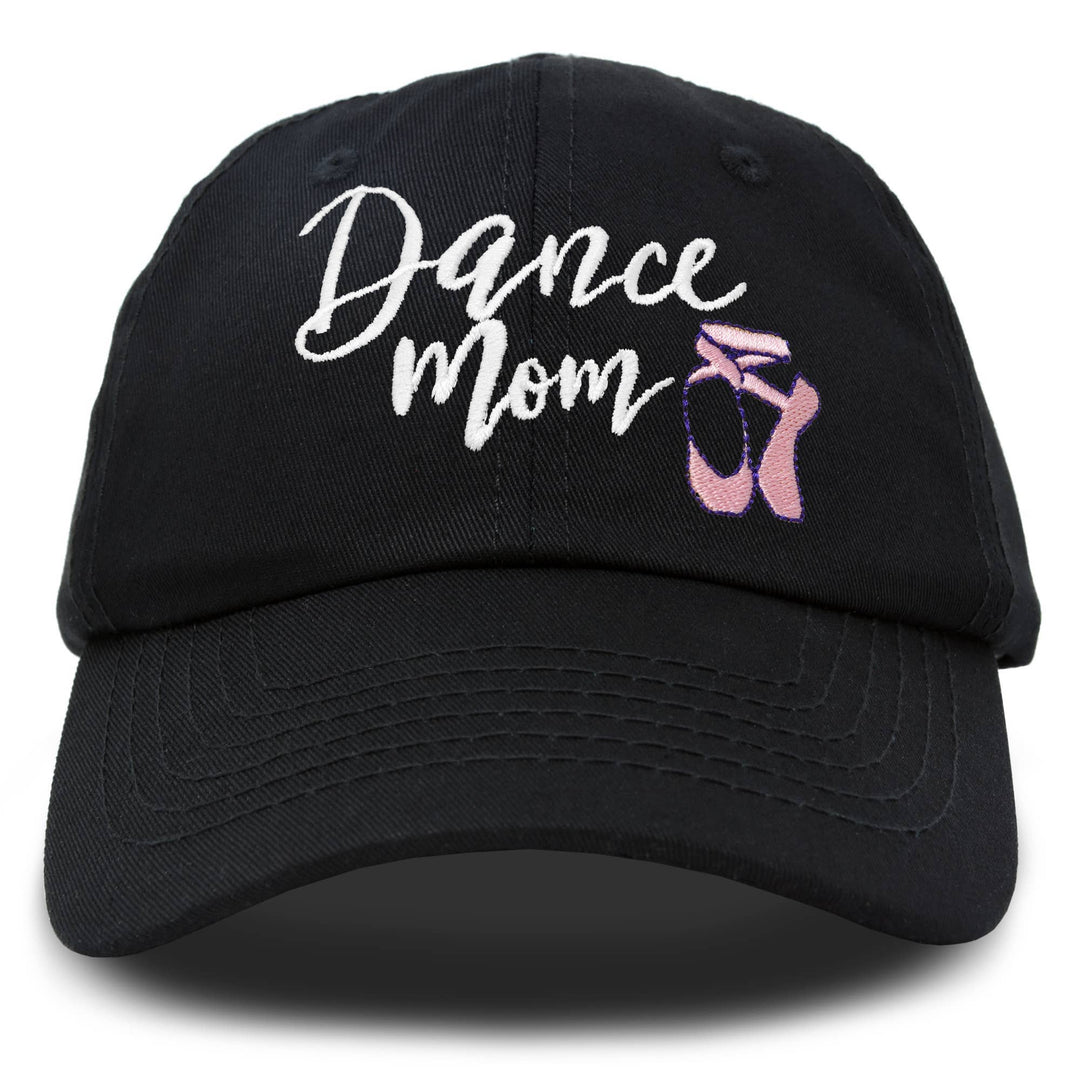 Dance Mom Hat Support Daughter Embroidered Cotton Cap: Black