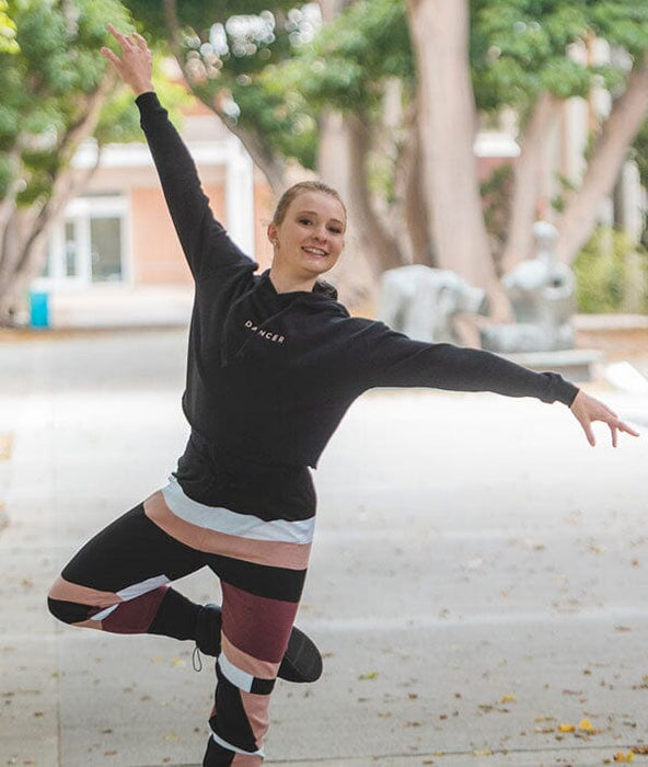 Dancer Embroidered Crop Hoodie