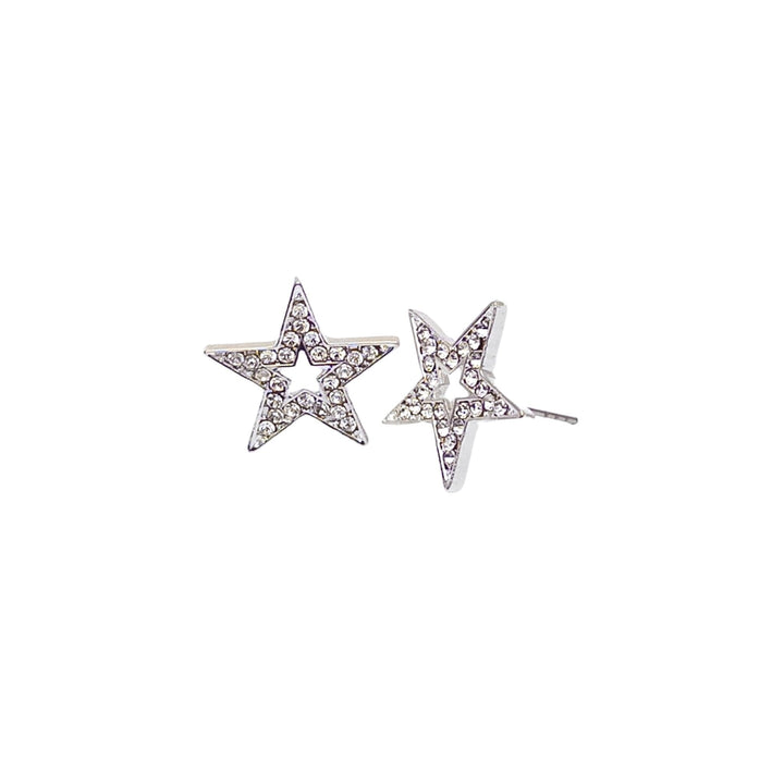 Star-shaped earrings with gemstones on a white background