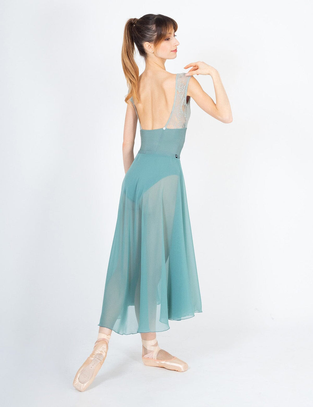 DellaLo Fortuna CL Cap Sleeve Leotard-ICE GREEN-BACK