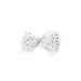 White bow with rhinestone embellishments on a white background