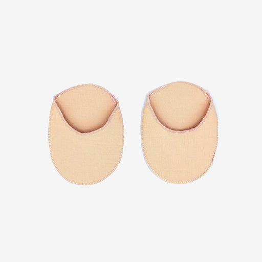 Pair of beige toe pads on a white background