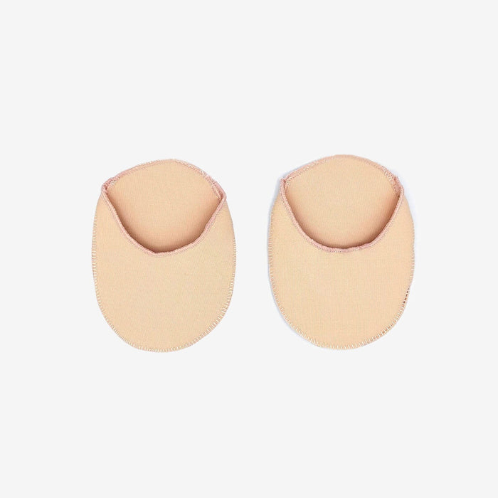 Pair of beige toe pads on a white background