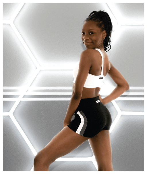 Girls Sports Shorts White lining piping Dancing Summer Gym Hot