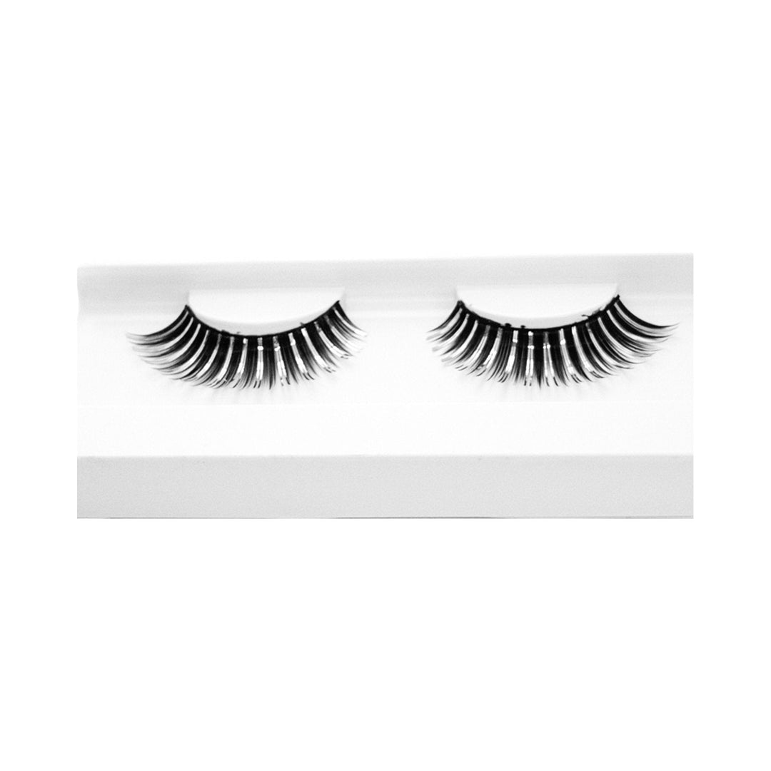 Pair of false eyelashes in a white box on a white background