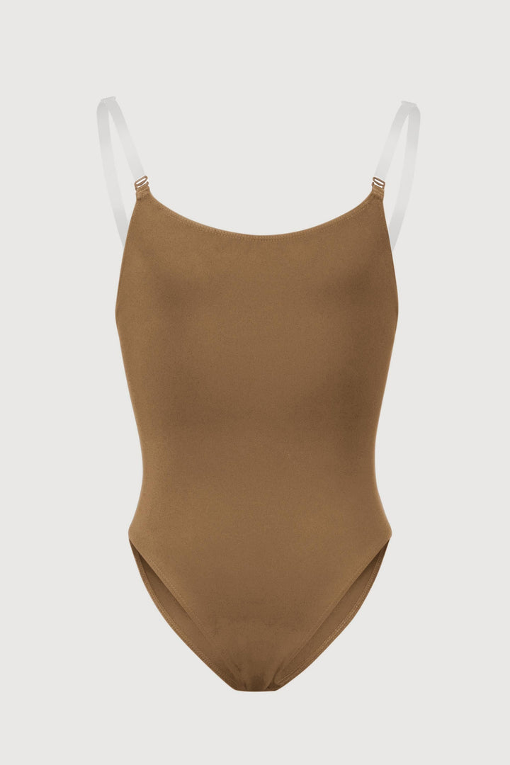 Girls Auva Adjustable Strap Bodysuit - CB3397 - Almond