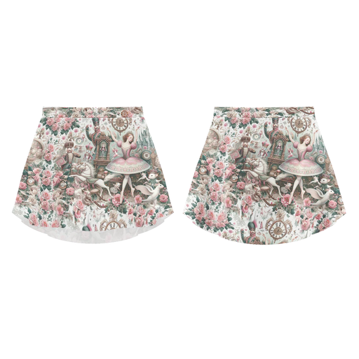 Ballet Skirt with a floral and carousel design on a white background