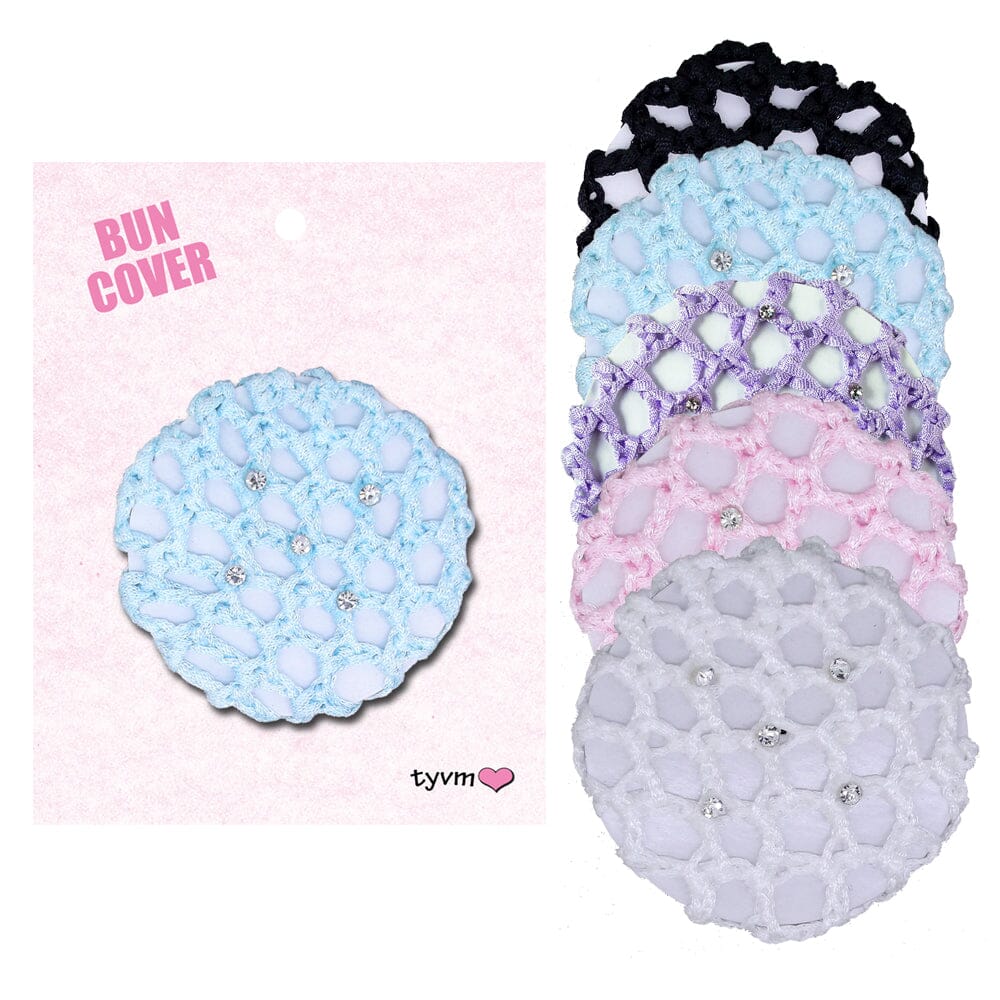 Mini Braided Bun Covers with Crystals