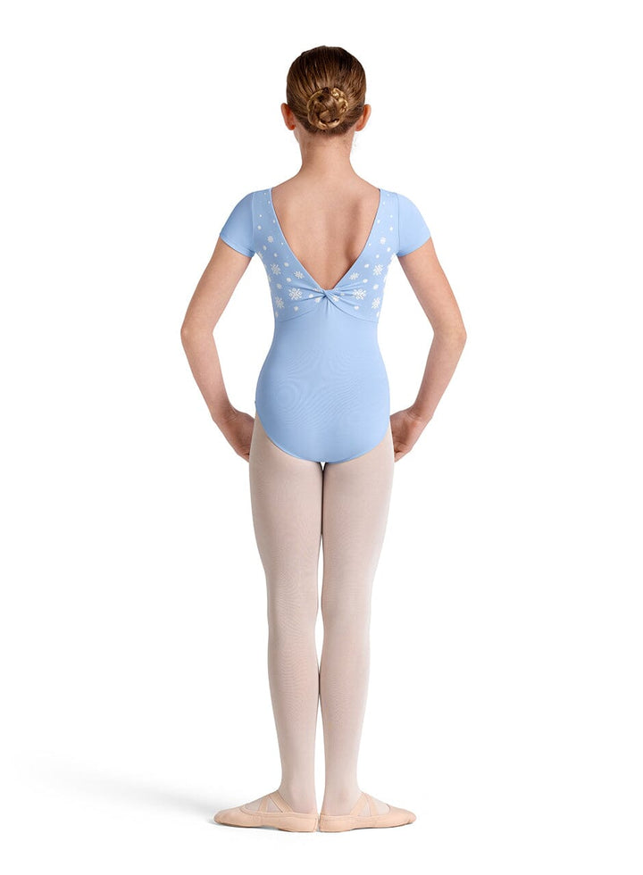 Mirella M20005C Twist Back Cap Sleeve Leotard blue back