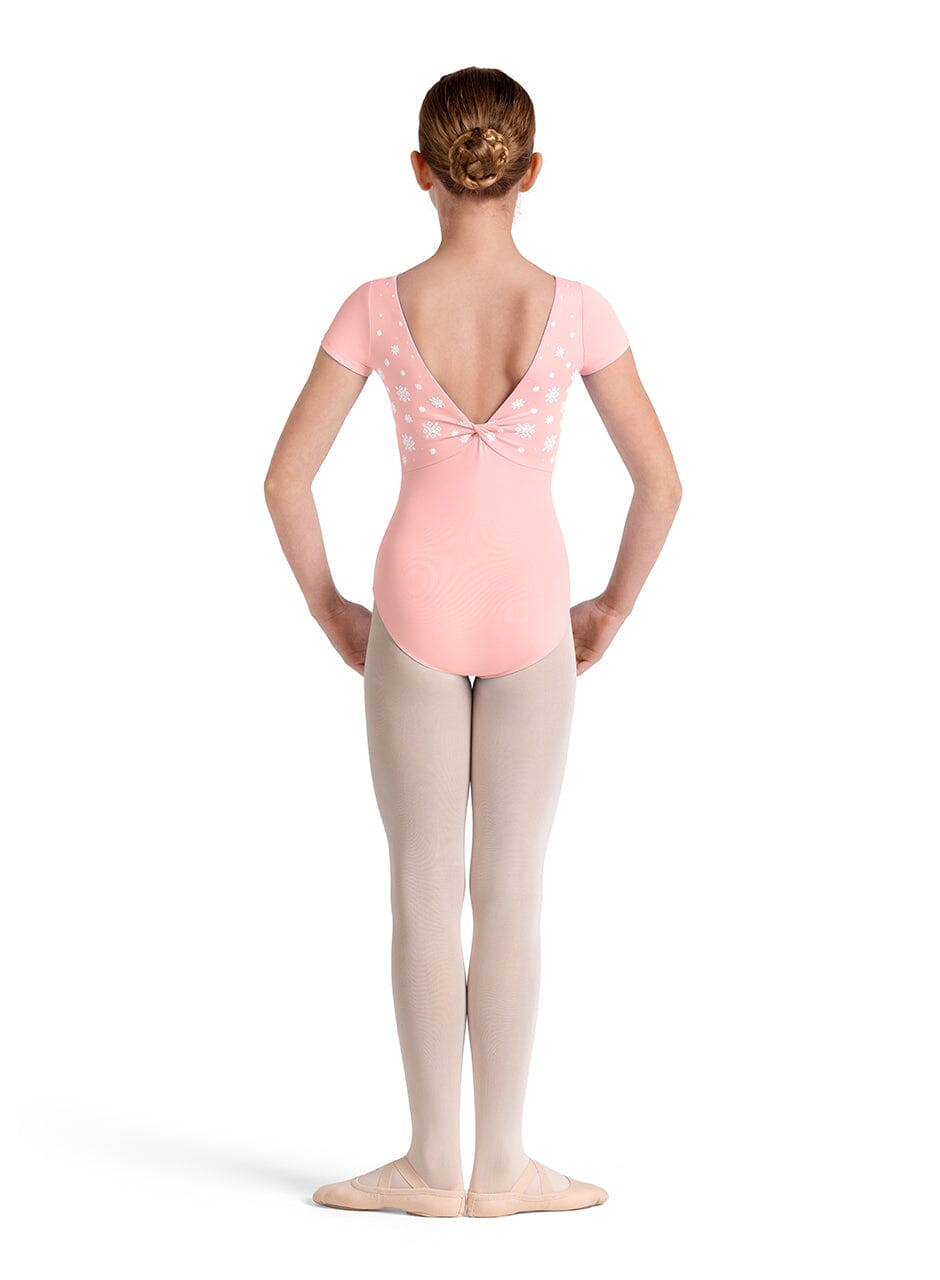 Mirella M20005C Twist Back Cap Sleeve Leotard pink back