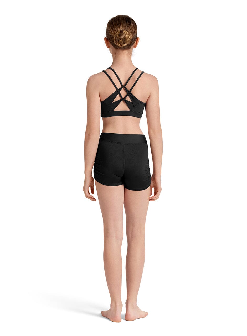 Mirella M90002C Ruched Side Shorts black back