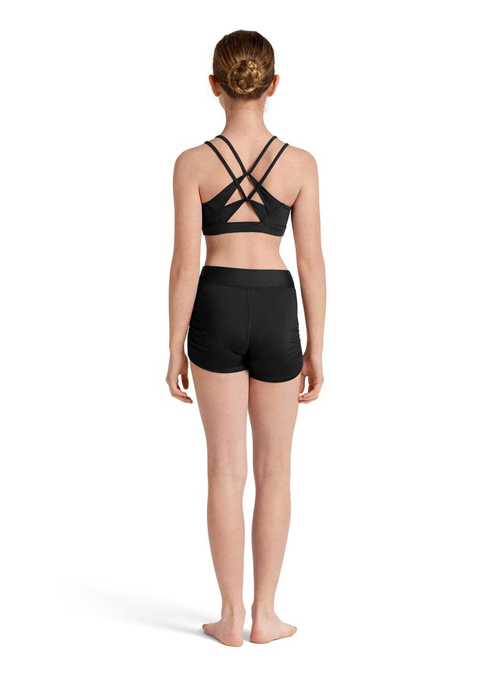 Mirella M90002C Ruched Side Shorts black back