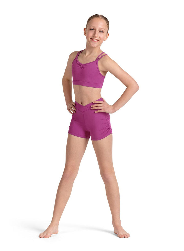 Mirella M90002C Ruched Side Shorts magenta front