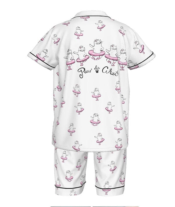 Paw De Chat Girls Silk Pajamas