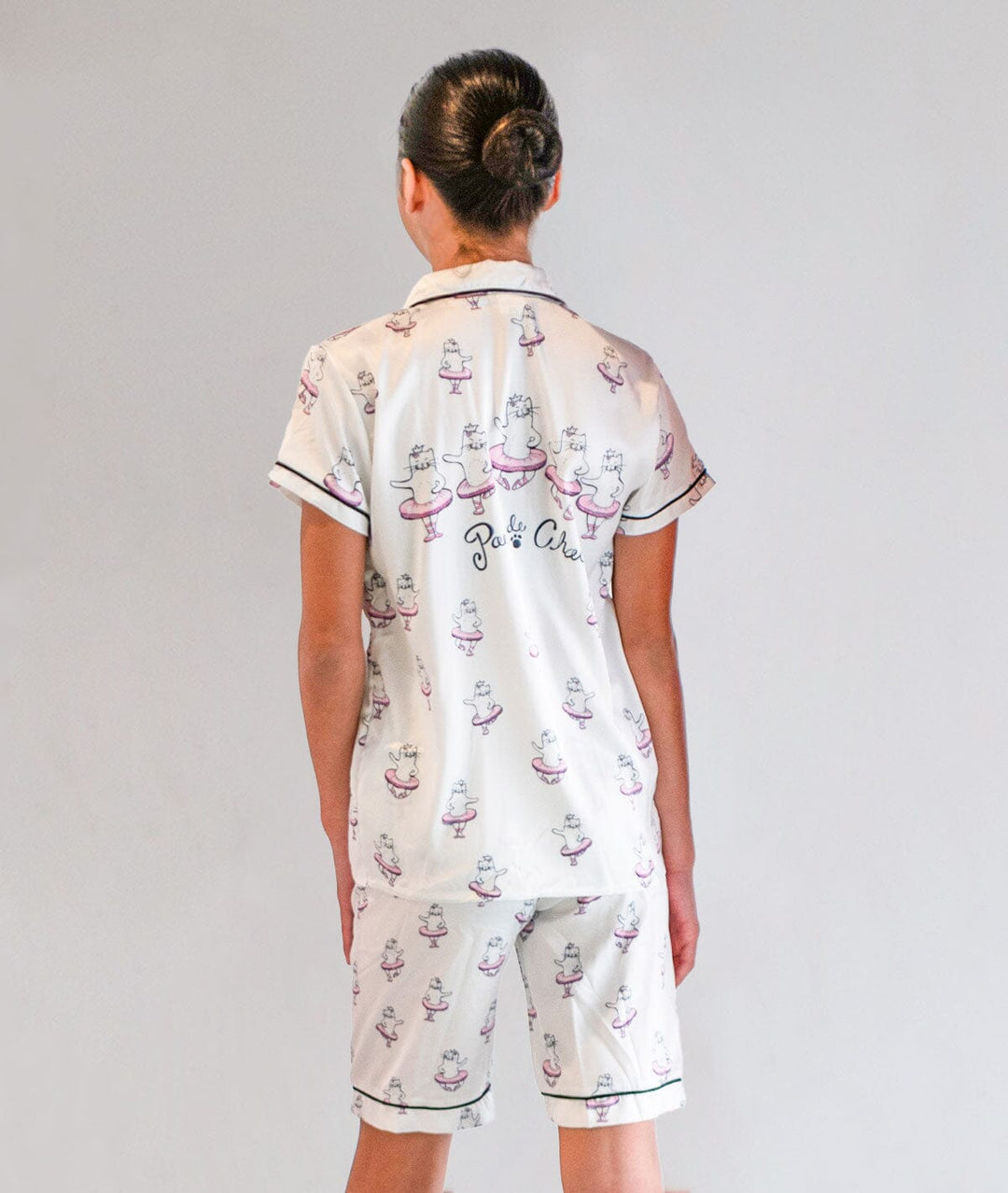 Paw De Chat Girls Silk Pajamas