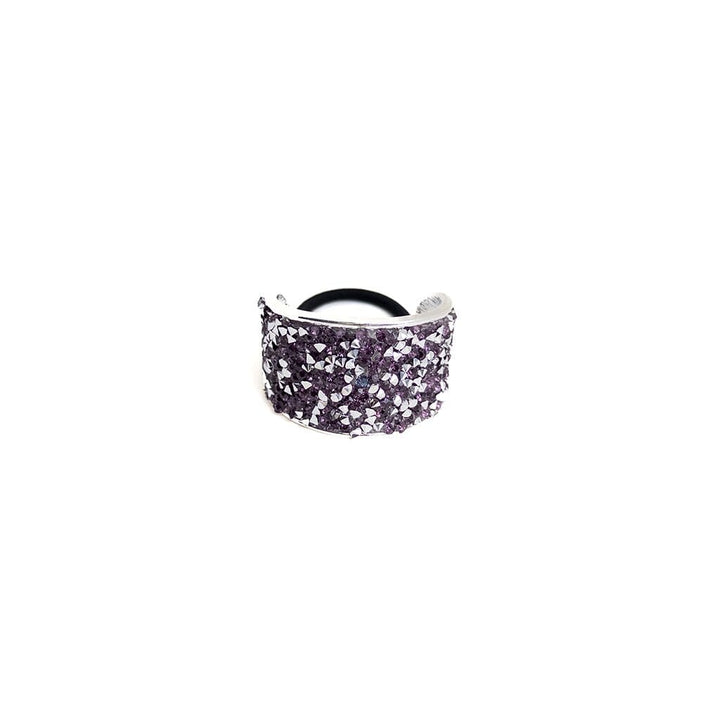 Purple glittery headband on a white background