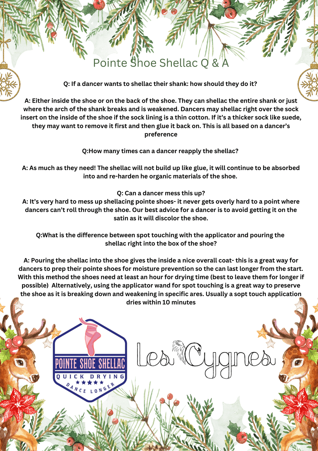 Pointe Shoe Shellac Answers