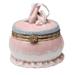 Porcelain Round Trinket Box with Pink Ballet Slippers
