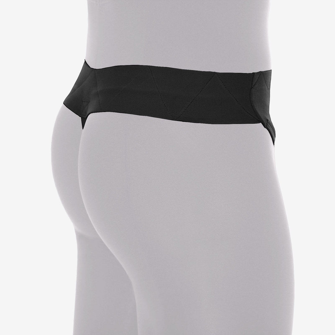 White leggings with a black waistband on a white background
