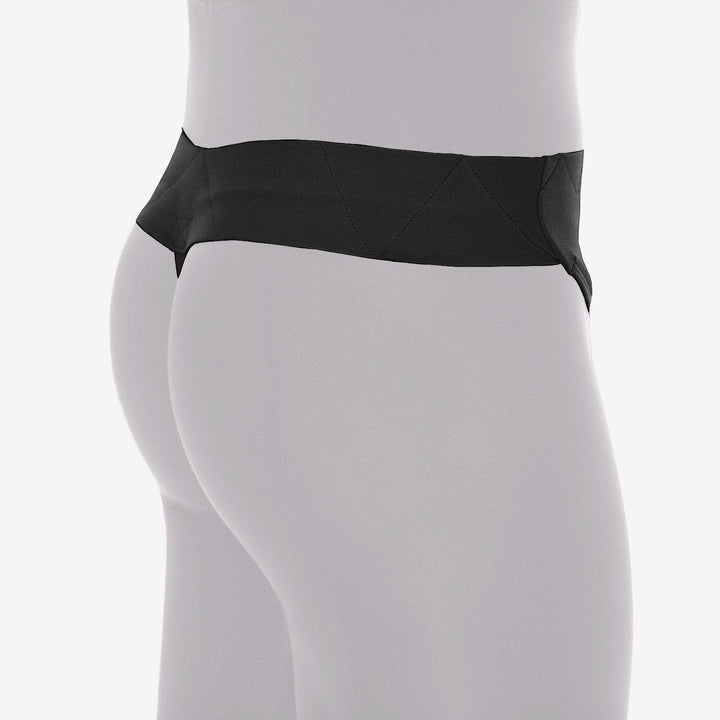 White leggings with a black waistband on a white background