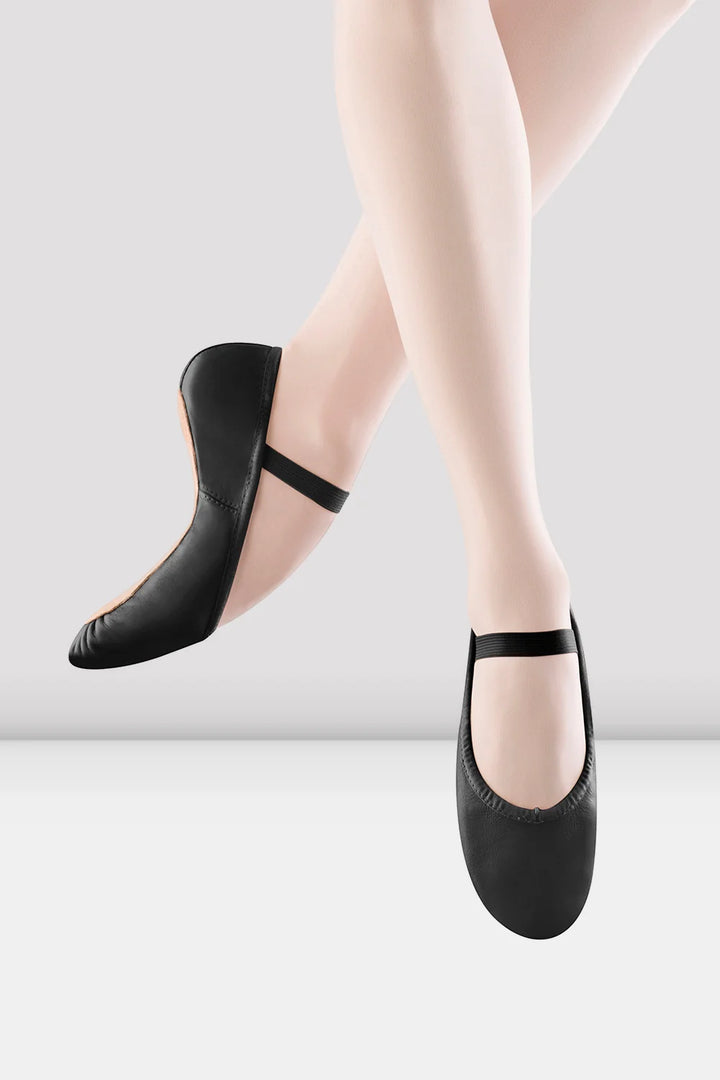 Kids Bloch "Dansoft" Black Leather Full Sole Ballet Shoes - Child