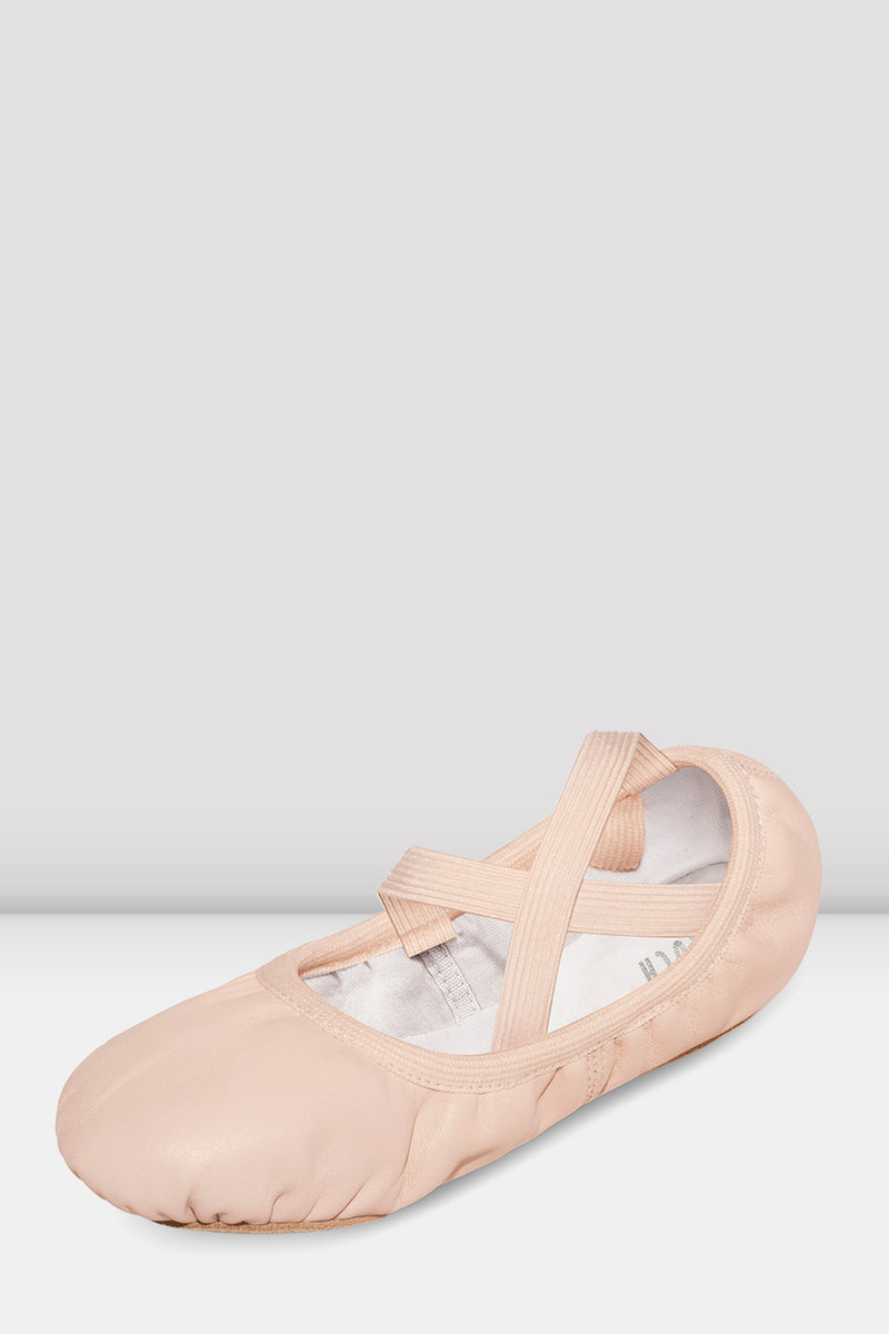 Childrens Odette Leather Ballet Shoes - S0246G - Theatrical Pink Leather