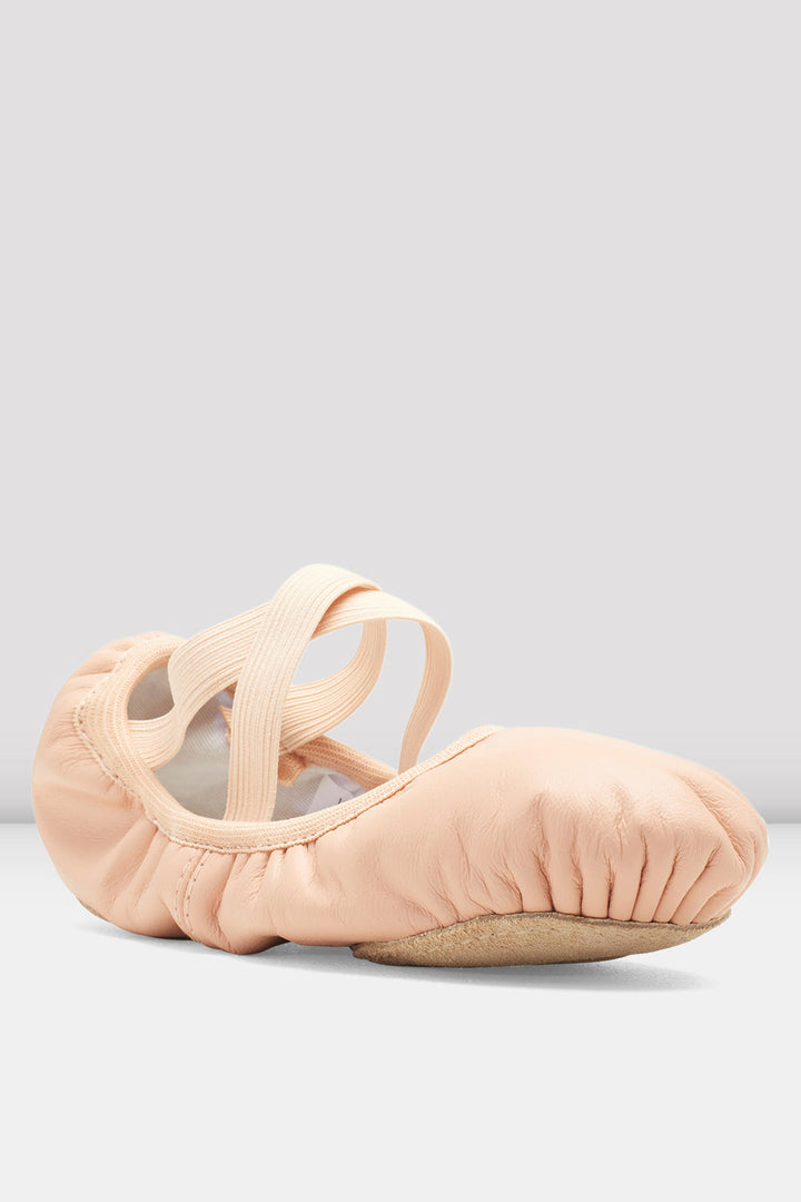 Childrens Odette Leather Ballet Shoes - S0246G - Pink Leather