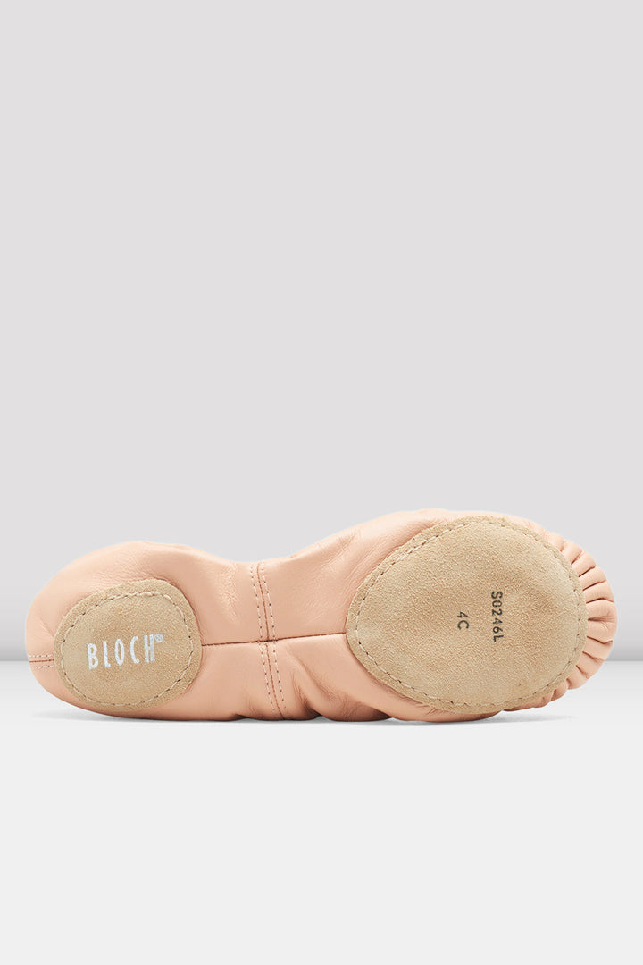 Childrens Odette Leather Ballet Shoes - S0246G - Pink Leather