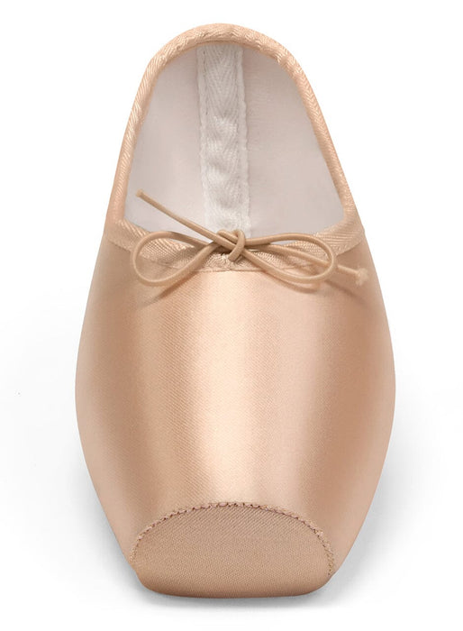 Pointe shoe with a bow on a white background