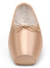 Pointe shoe with a bow on a white background