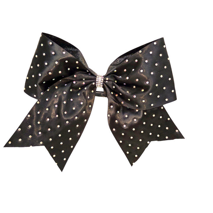 Black polka dot bow on a white background